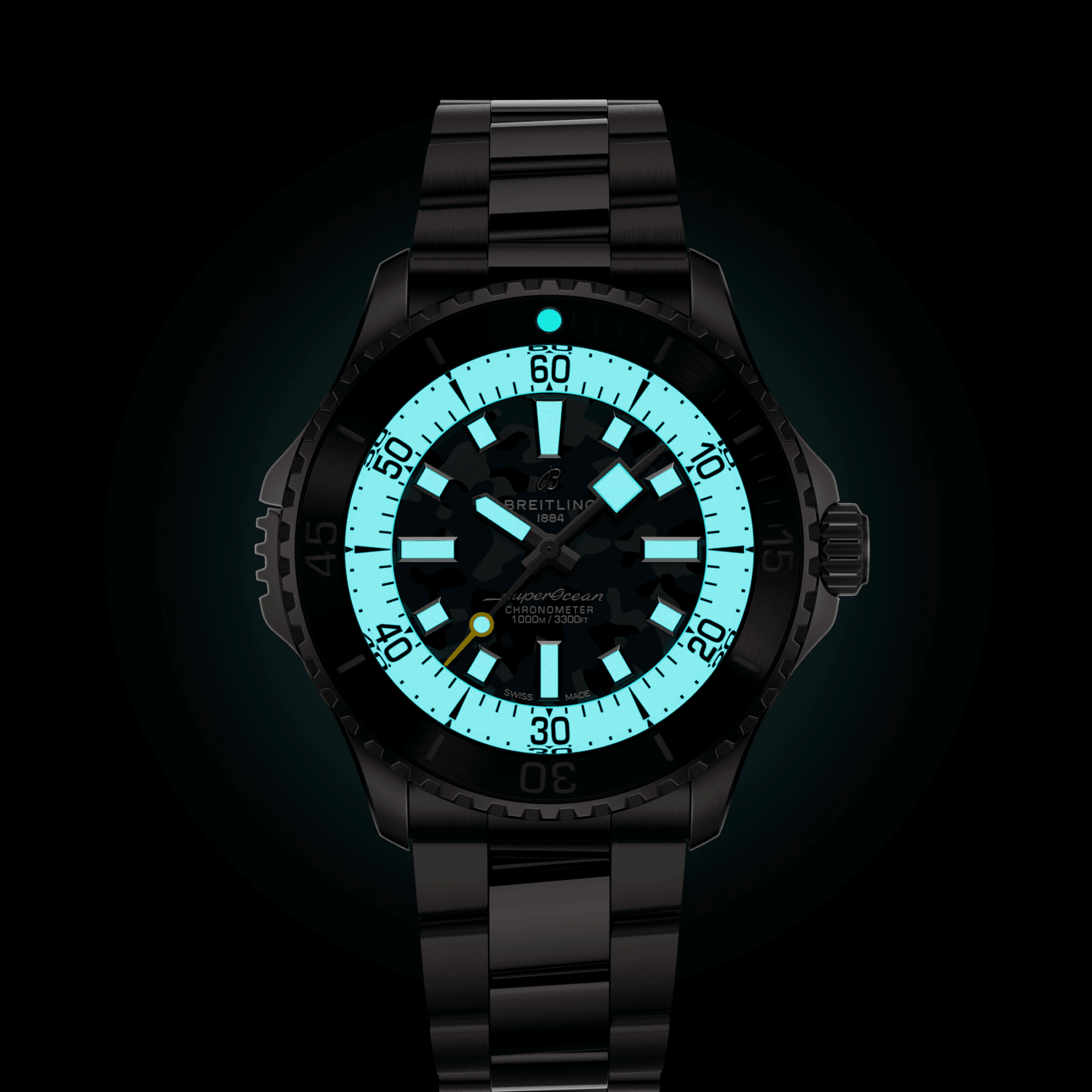 Breitling Superocean Super Diver automatic watch grey camouflage dial titanium bracelet 46 mm E10379351B1E1