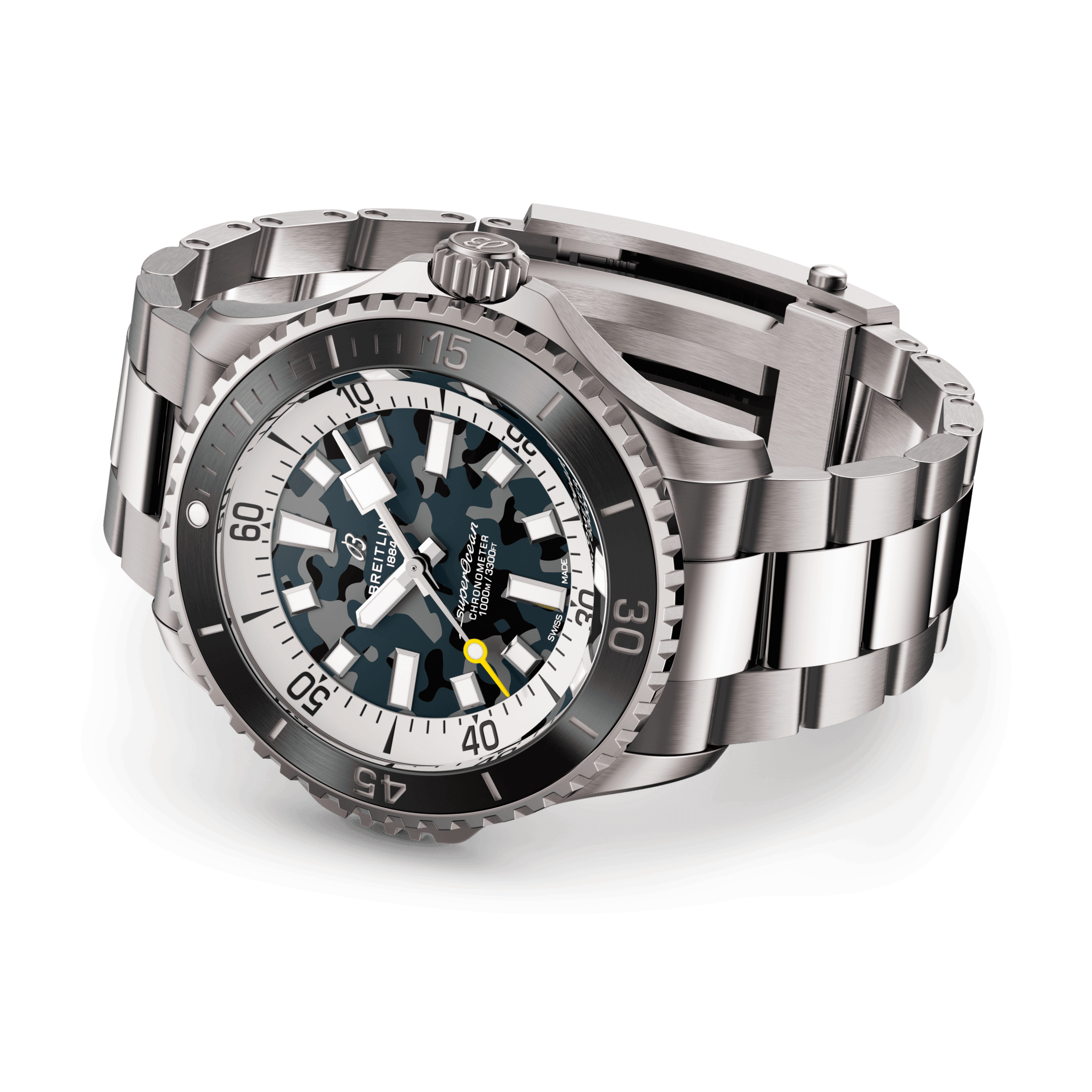 Breitling Superocean Super Diver automatic watch grey camouflage dial titanium bracelet 46 mm E10379351B1E1