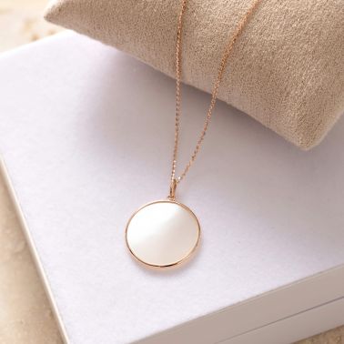 Lepage Colette Lune medal in yellow gold and white mother-of-pearl