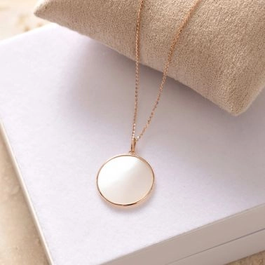 Lepage Colette Lune medal in yellow gold and white mother-of-pearl