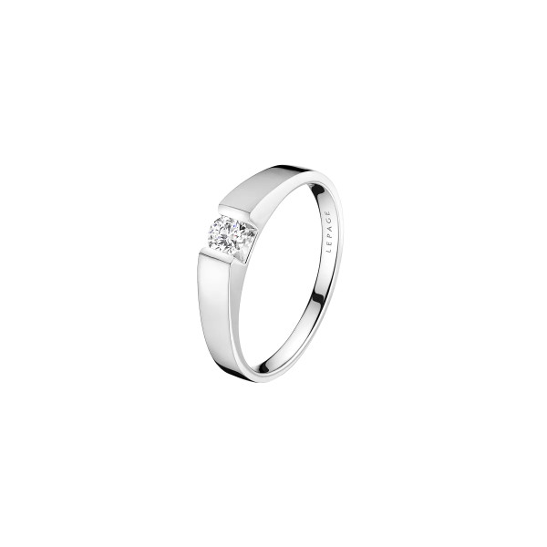 Solitaire Audacieuse en or blanc et diamant