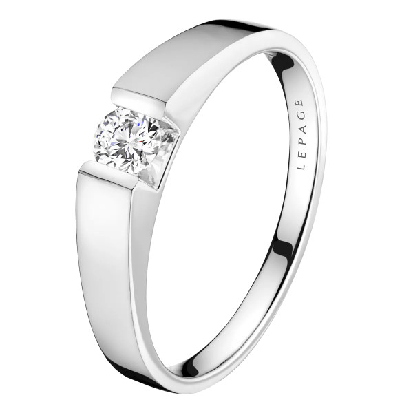 Lepage Audacieuse engagement ring in white gold and diamond