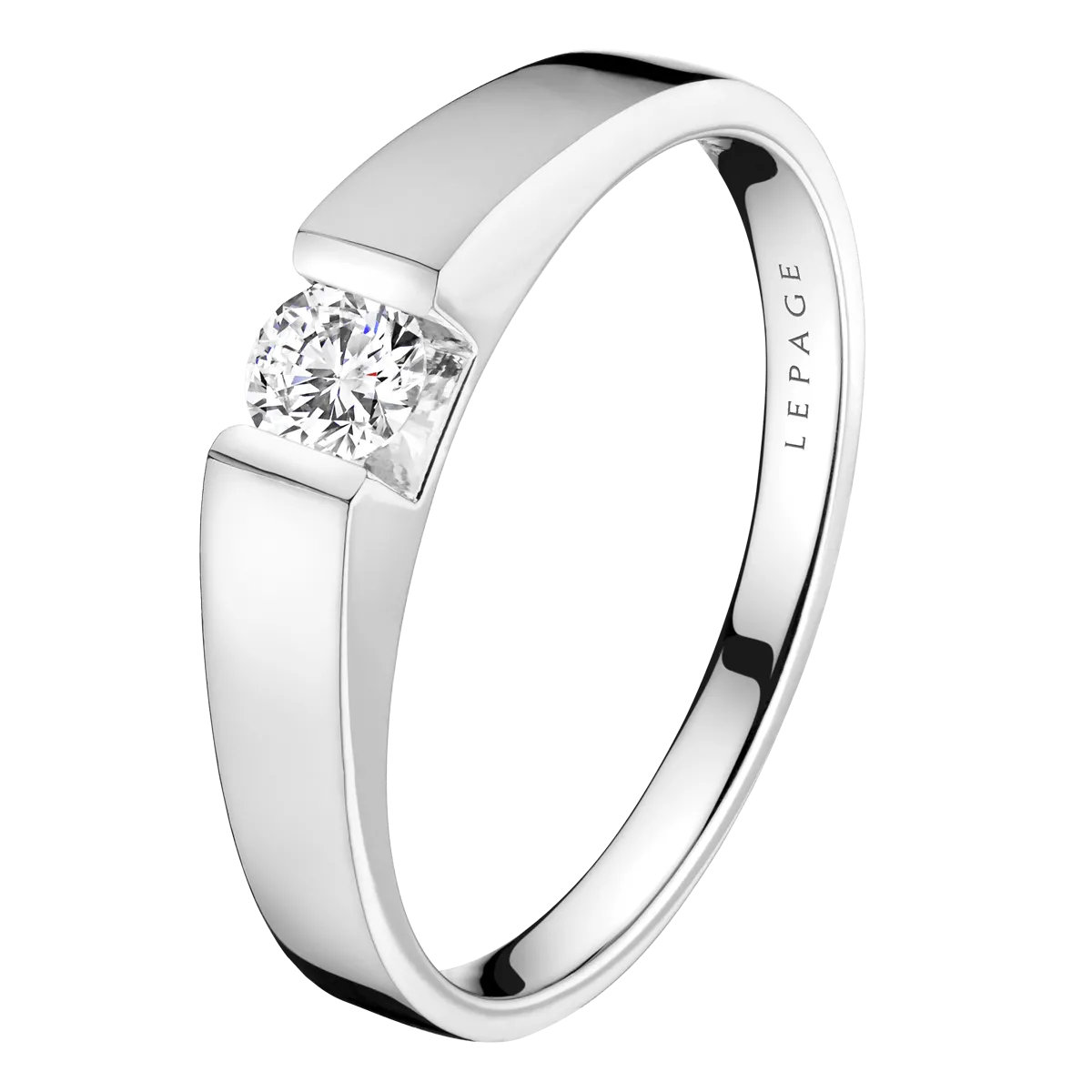 Solitaire Audacieuse en or blanc et diamant
