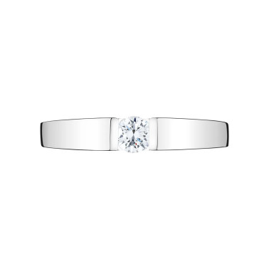 Solitaire Audacieuse en or blanc et diamant