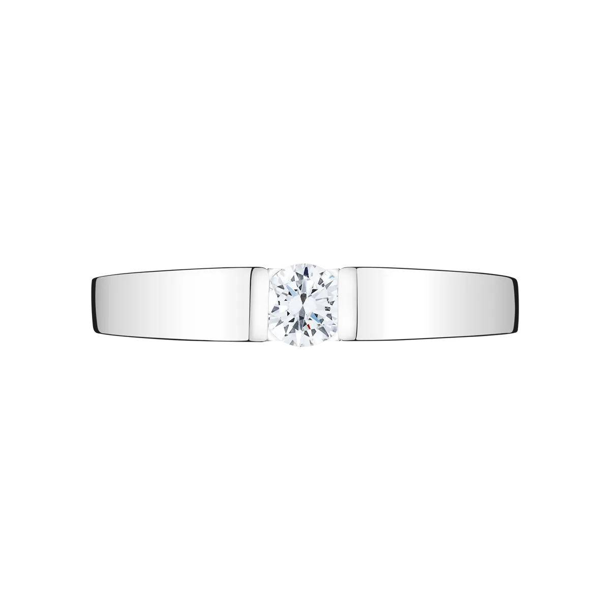 Solitaire Audacieuse en or blanc et diamant