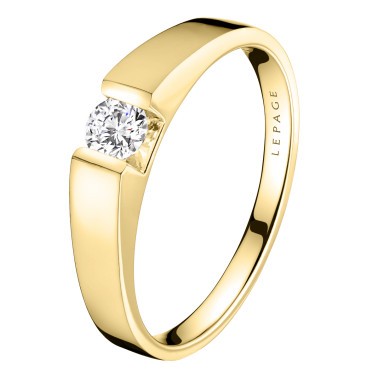 Lepage Audacieuse engagement ring in yellow gold and diamond