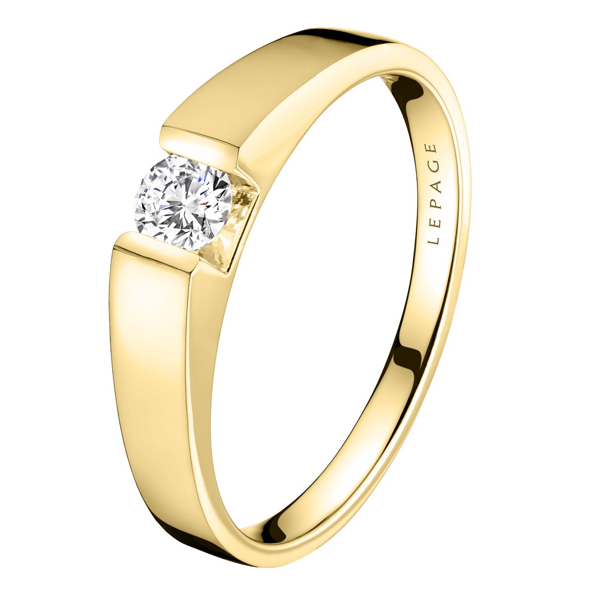 Lepage Audacieuse engagement ring in yellow gold and diamond