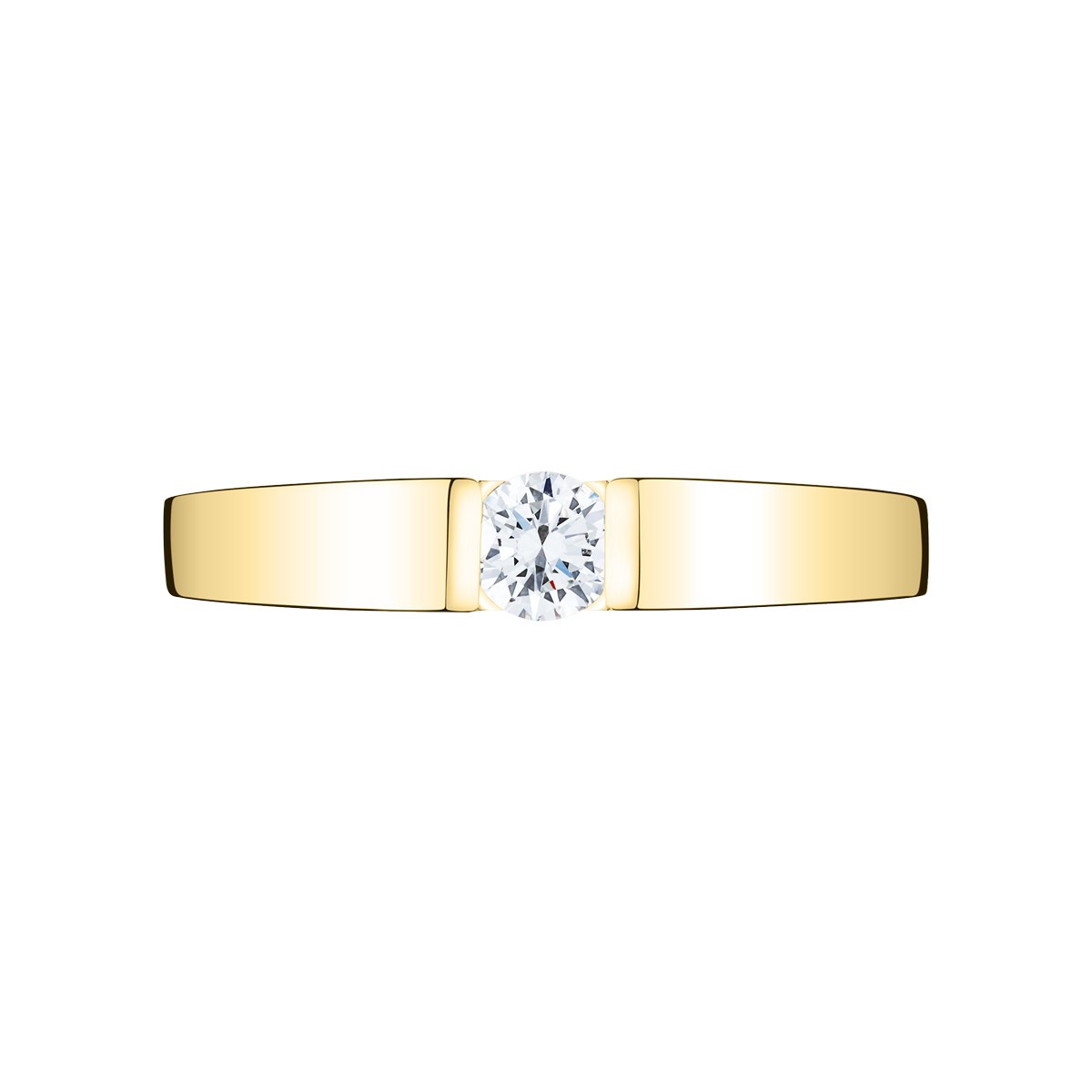 Solitaire Lepage Audacieuse en or jaune diamant
