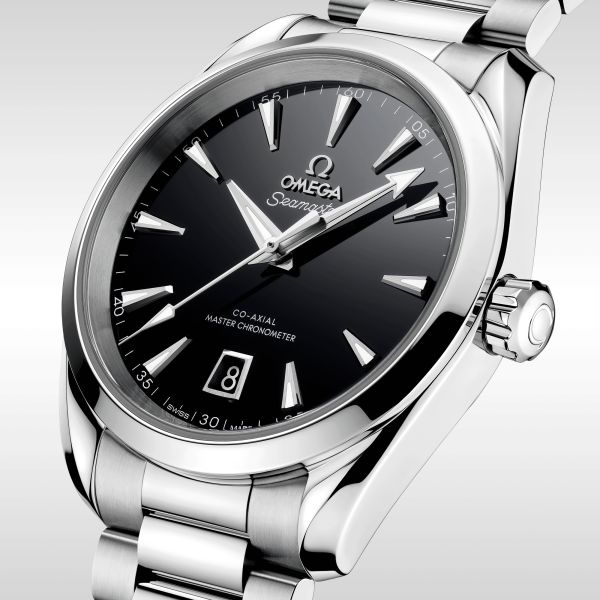Montre Omega Seamaster Aqua Terra 150m Co-Axial Master Chronometer cadran noir bracelet acier 38 mm