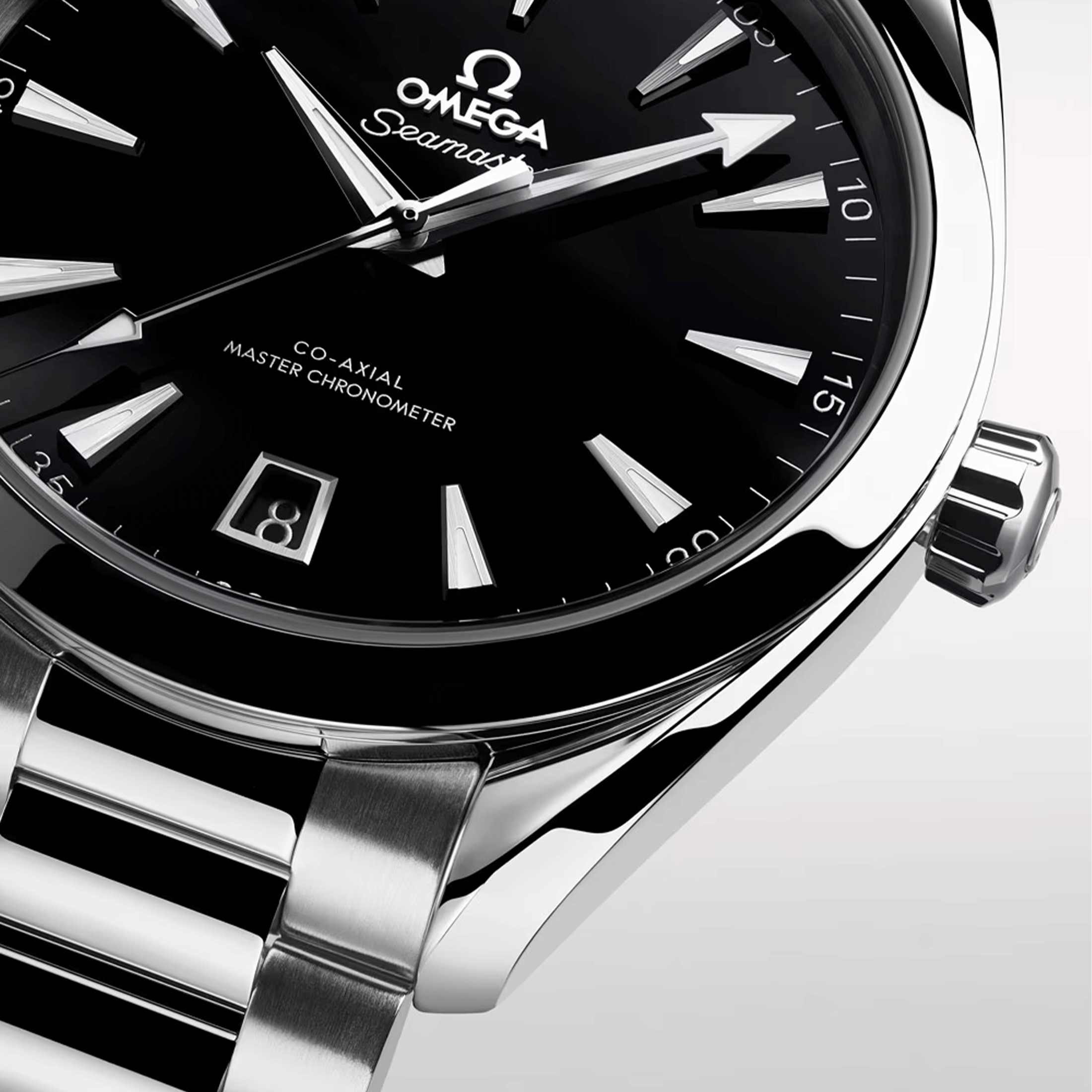 Montre Omega Seamaster Aqua Terra 150m Co-Axial Master Chronometer cadran noir bracelet acier 38 mm