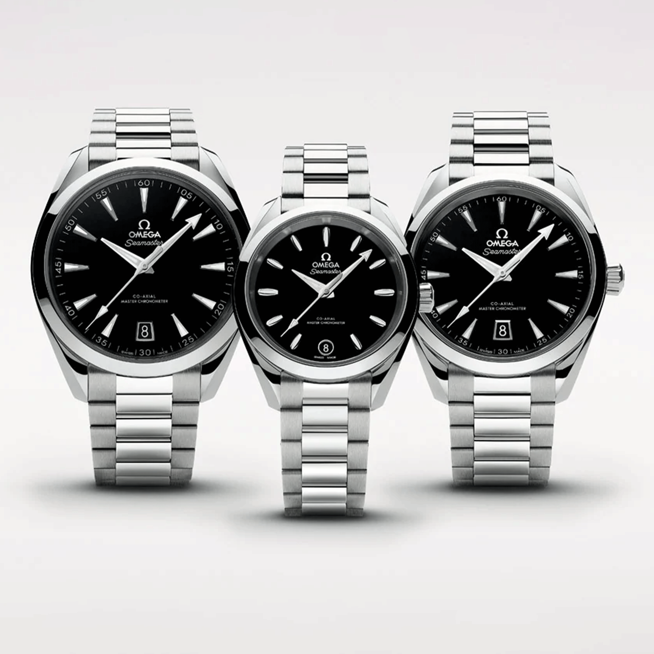 Montre Omega Seamaster Aqua Terra 150m Co-Axial Master Chronometer cadran noir bracelet acier 34 mm