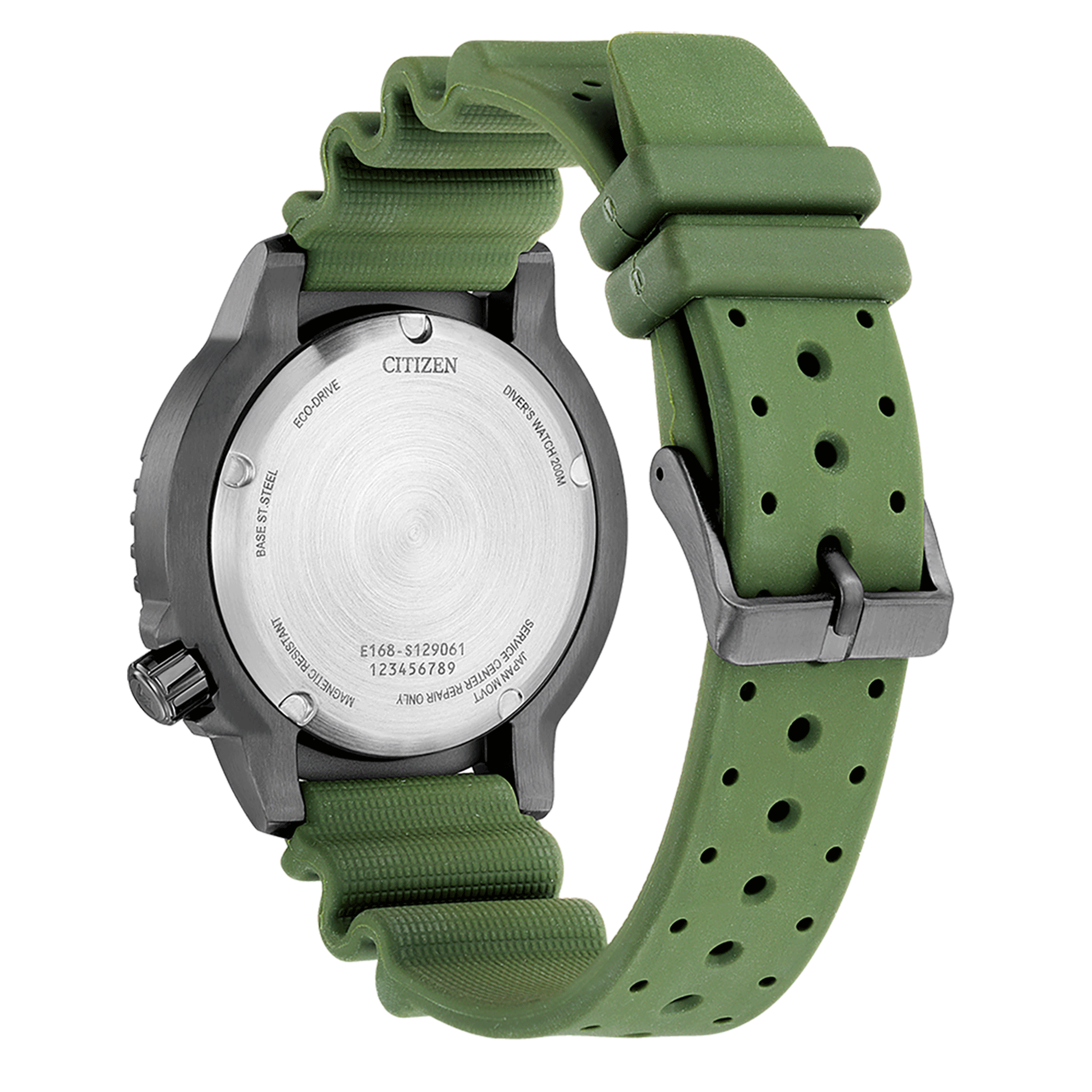 Citizen Promaster Metropolitan Adventurer Eco-Drive green dial rubber strap 44 mm