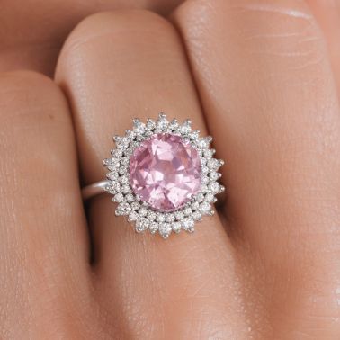 Lepage La Coquette ring in white gold, rose gold tourmaline and diamonds