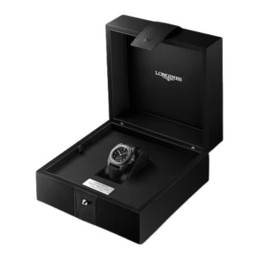 Longines Pilot Majetek Pioneer Edition automatic watch black dial black fabric strap 43 mm