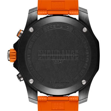 Montre Breitling Professional Endurance Pro cadran noir bracelet caoutchouc orange 44 mm