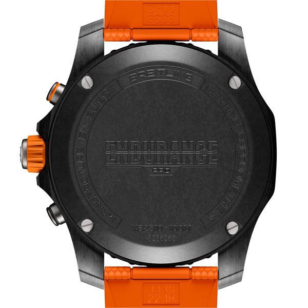 Breitling Professional Endurance Pro quartz black dial orange rubber bracelet 44 mm