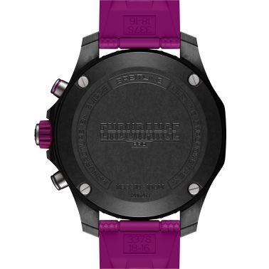 Breitling Professional Endurance Pro quartzblack dial purple rubber bracelet 38 mm