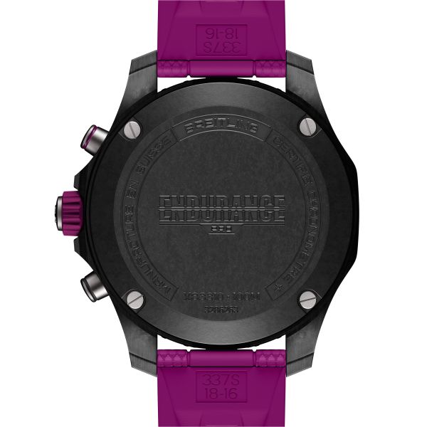 Breitling Professional Endurance Pro quartzblack dial purple rubber bracelet 38 mm