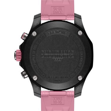 Breitling Professional Endurance Pro quartz black dial pink rubber bracelet 38 mm