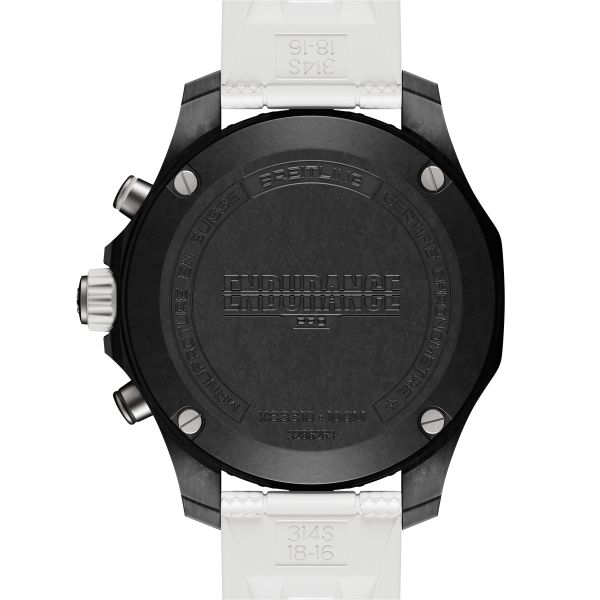 Montre Breitling Professional Endurance Pro cadran noir bracelet caoutchouc blanc 38 mm