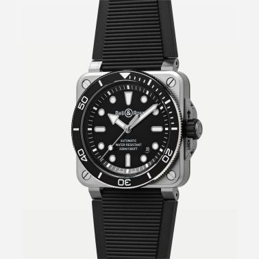 Bell & Ross BR 03 Diver Black Steel automatic black dial rubber strap 42 mm