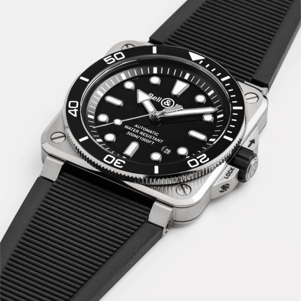 Bell & Ross BR 03 Diver Black Steel automatic black dial rubber strap 42 mm