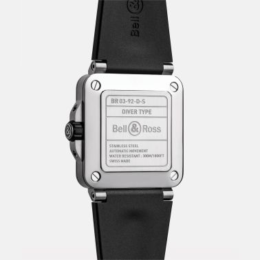 Bell & Ross BR 03 Diver Black Steel automatic black dial rubber strap 42 mm