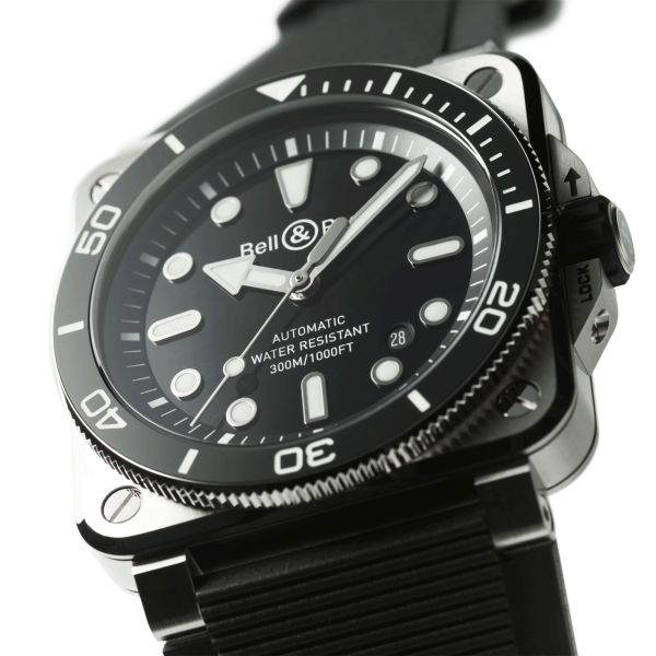 Bell & Ross BR 03 Diver Black Steel automatic black dial rubber strap 42 mm