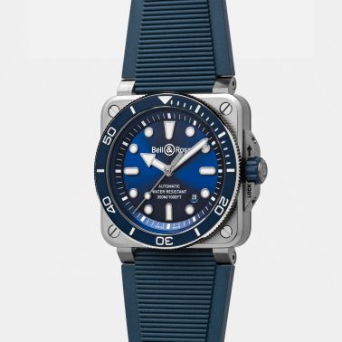 Bell & Ross BR 03 Diver Blue Steel automatic blue dial rubber strap 42 mm