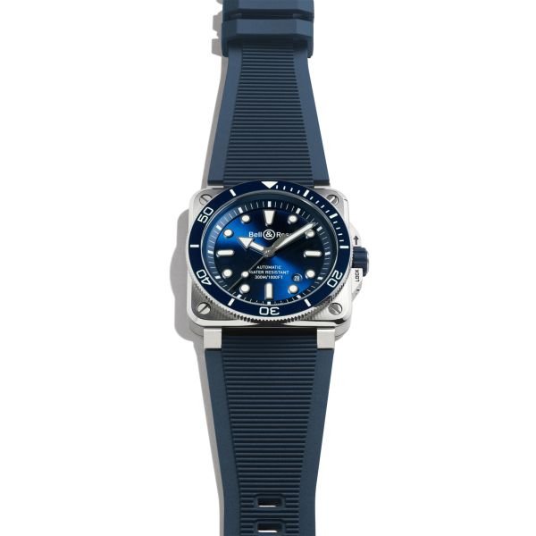 Bell & Ross BR 03 Diver Blue Steel automatic blue dial rubber strap 42 mm