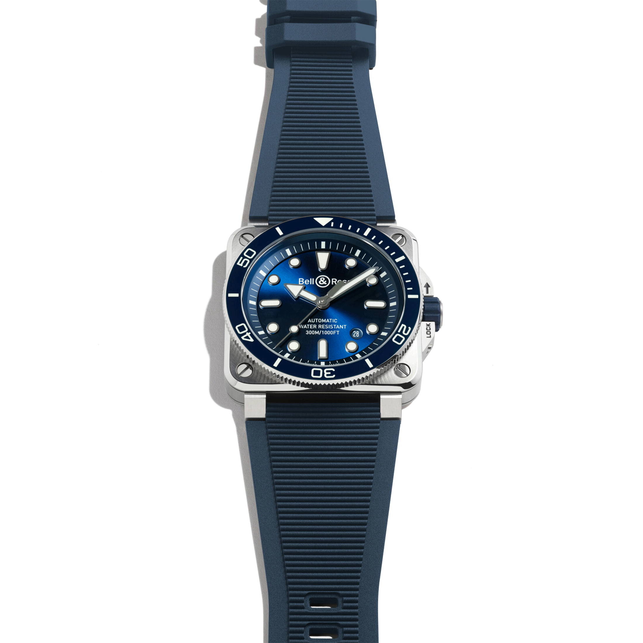 Bell & Ross BR 03 Diver Blue Steel automatic blue dial rubber strap 42 mm