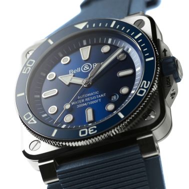Bell & Ross BR 03 Diver Blue Steel automatic blue dial rubber strap 42 mm