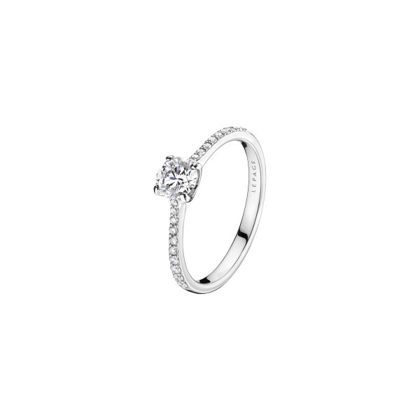 Solitaire Lepage Demoiselle en or blanc diamants