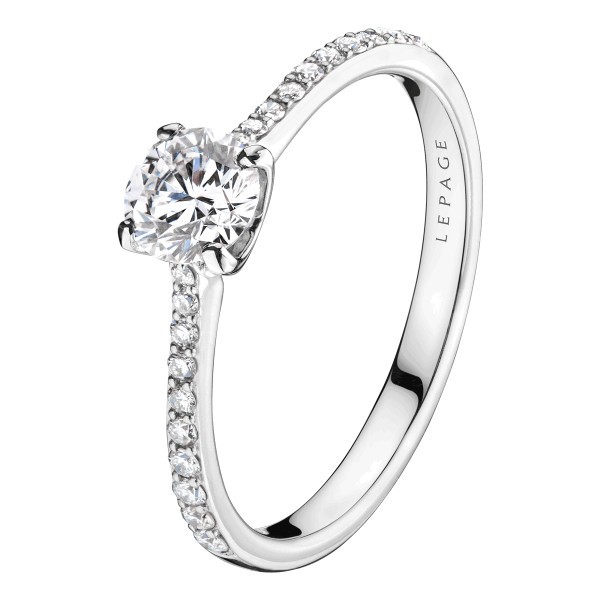 Solitaire Lepage Demoiselle en or blanc diamants