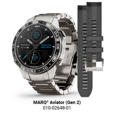 Montre Garmin Marq Gen 2 Aviator saphir titane et céramique bracelet titane 46 mm