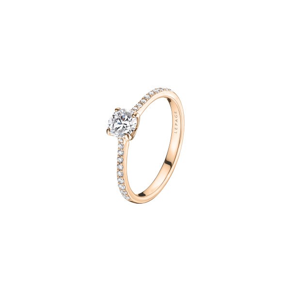 Solitaire Lepage Demoiselle en or rose diamants