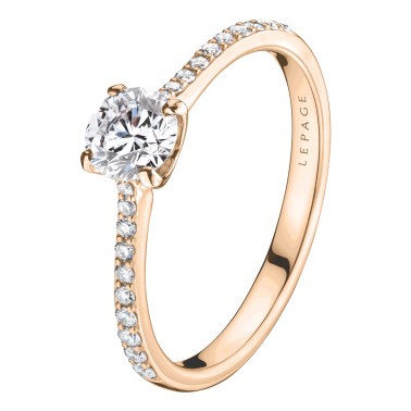 Solitaire Lepage Demoiselle en or rose diamants