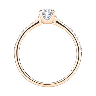 Solitaire Lepage Demoiselle en or rose diamants