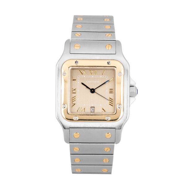 Montre Cartier Santos Galbée Acier & Or 1566 quartz 29 x 41 mm 