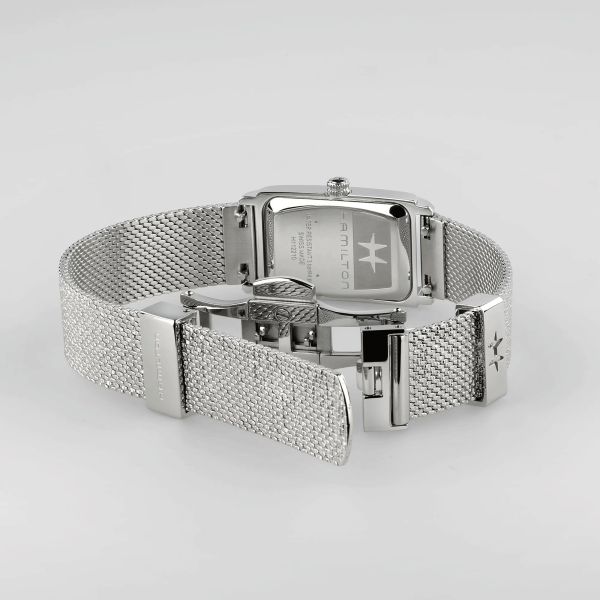Hamilton American Classic Ardmore quartz watch silver dial stainless steel bracelet Milanese mesh 18.7 x 27 mm