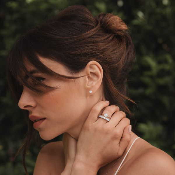 Boucles d'oreilles Lepage Evidence en or rose et diamants