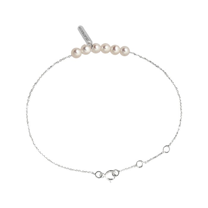 Bracelet Claverin Rosary en or blanc et perles blanches