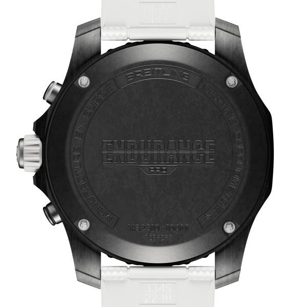 Montre Breitling Professional Endurance Pro quartz cadran noir bracelet caoutchouc blanc 44 mm X82310A71B1S2