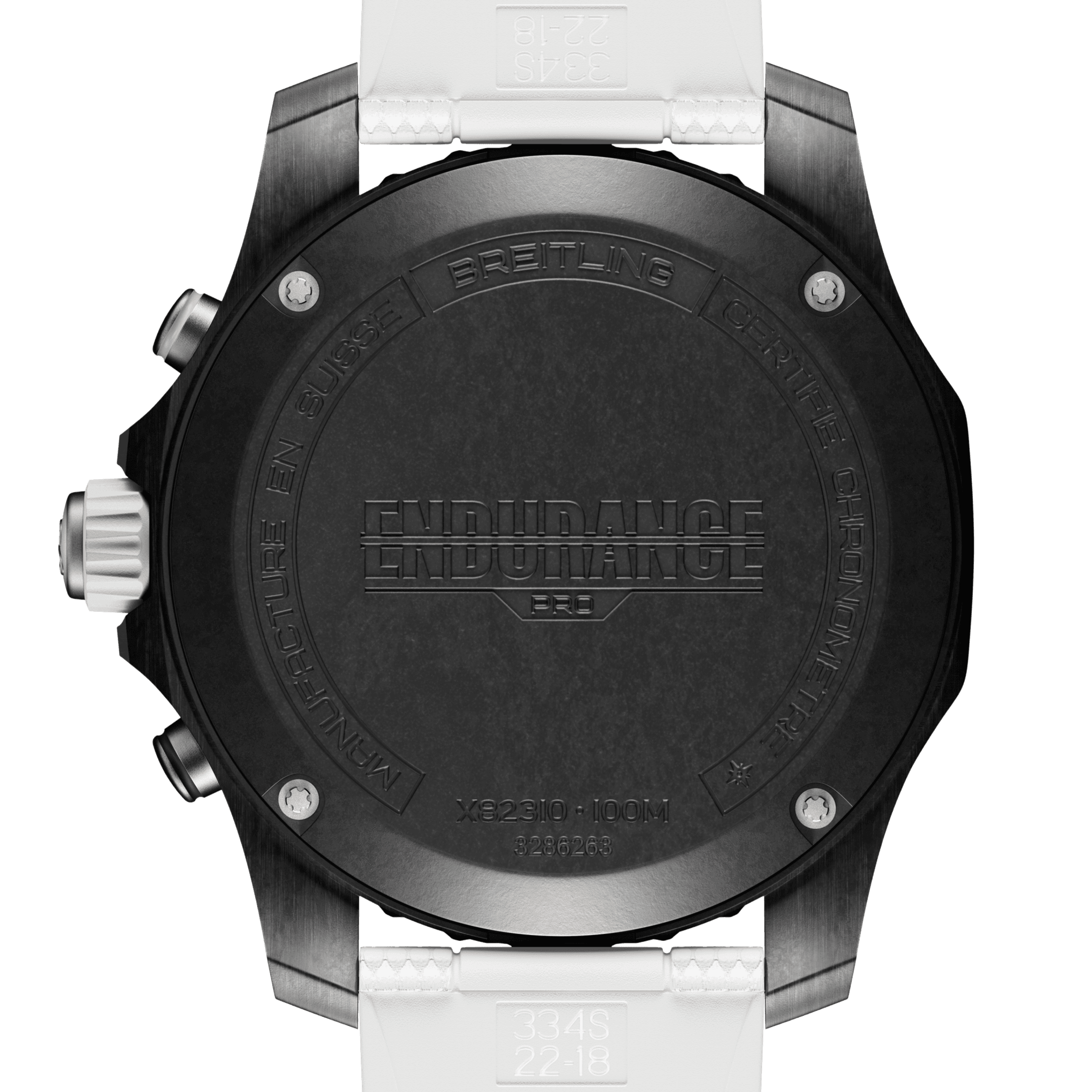 Montre Breitling Professional Endurance Pro quartz cadran noir bracelet caoutchouc blanc 44 mm X82310A71B1S2