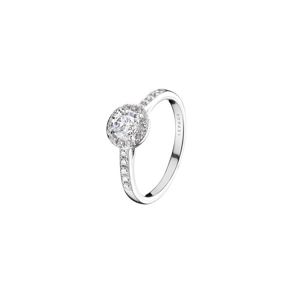 Solitaire Lepage Coquette en or blanc diamants