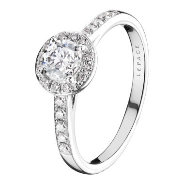 Solitaire Lepage Coquette en or blanc diamants