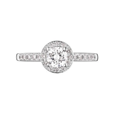 Solitaire Lepage Coquette en or blanc diamants
