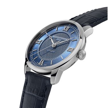 Montre Frédérique Constant Classics Première Automatique cadran bleu bracelet cuir 38,5 mm