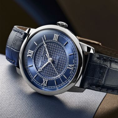 Montre Frédérique Constant Classics Première Automatique cadran bleu bracelet cuir 38,5 mm