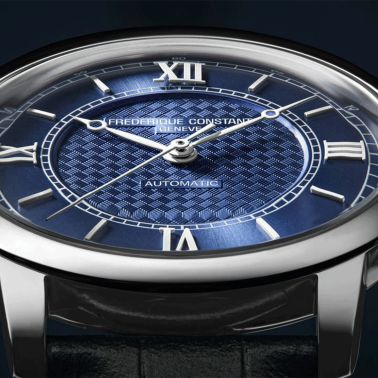Montre Frédérique Constant Classics Première Automatique cadran bleu bracelet cuir 38,5 mm